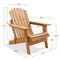Casafield Oversized Folding Adirondack Chair, Cedar Wood Outdoor Fire Pit Lounge Chairs for Patio, Deck, Yard, Lawn and Garden Seating, Partially Pre-Assembled - Natural